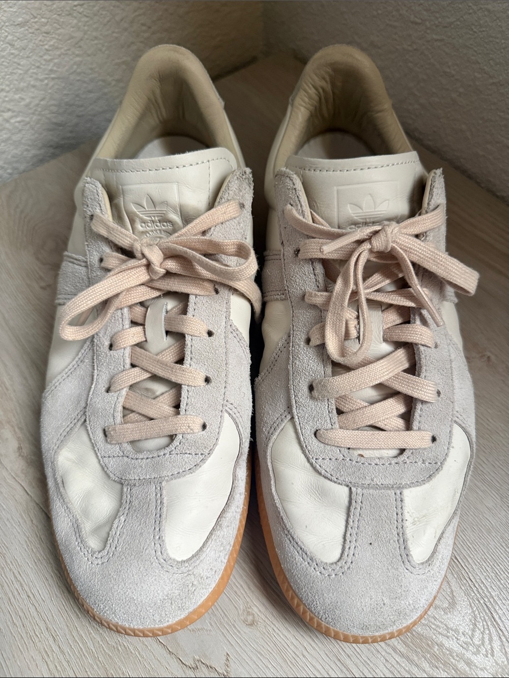 adidas B-1 Sport Men’s Cream and Beige Suede Leather Sneakers SZ11